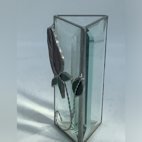 Stained Glass 5” Triangular Vase - Picture 6 of 8